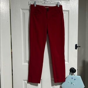 Anthropologie the Essential slim Red Ankle Pants